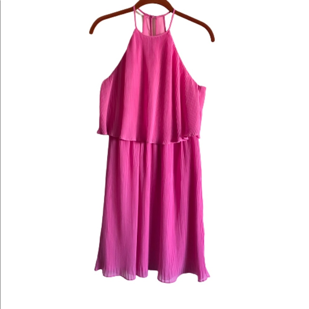 ASOS Pink Pleated Layered Dress